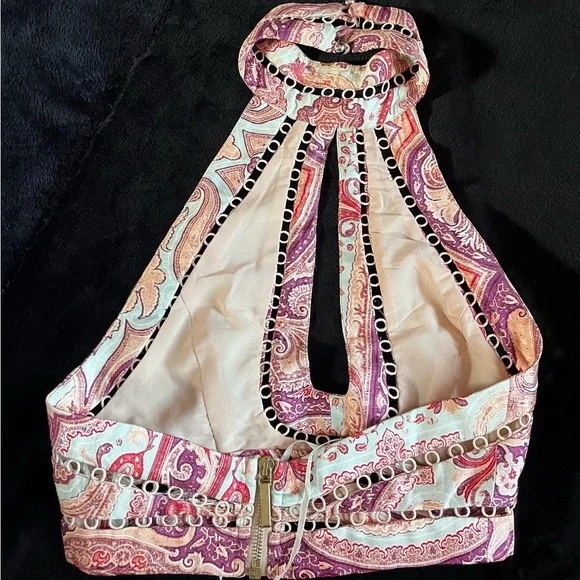 Zimmermann Paisley Halter Crop Top - Picture 2 of 15